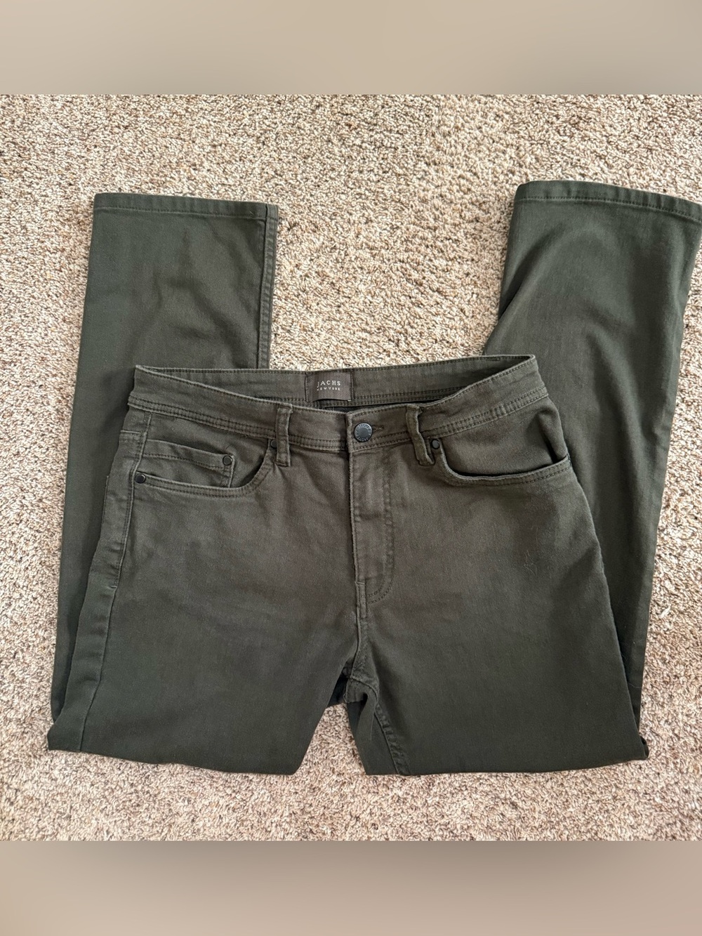 JACHS New York Men’s Olive Green 5 Pocket Pants 32/29